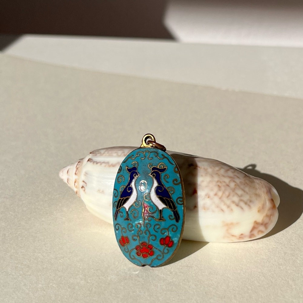 Vintage Cloisonné Enamel Pendant - Picture 4 of 5